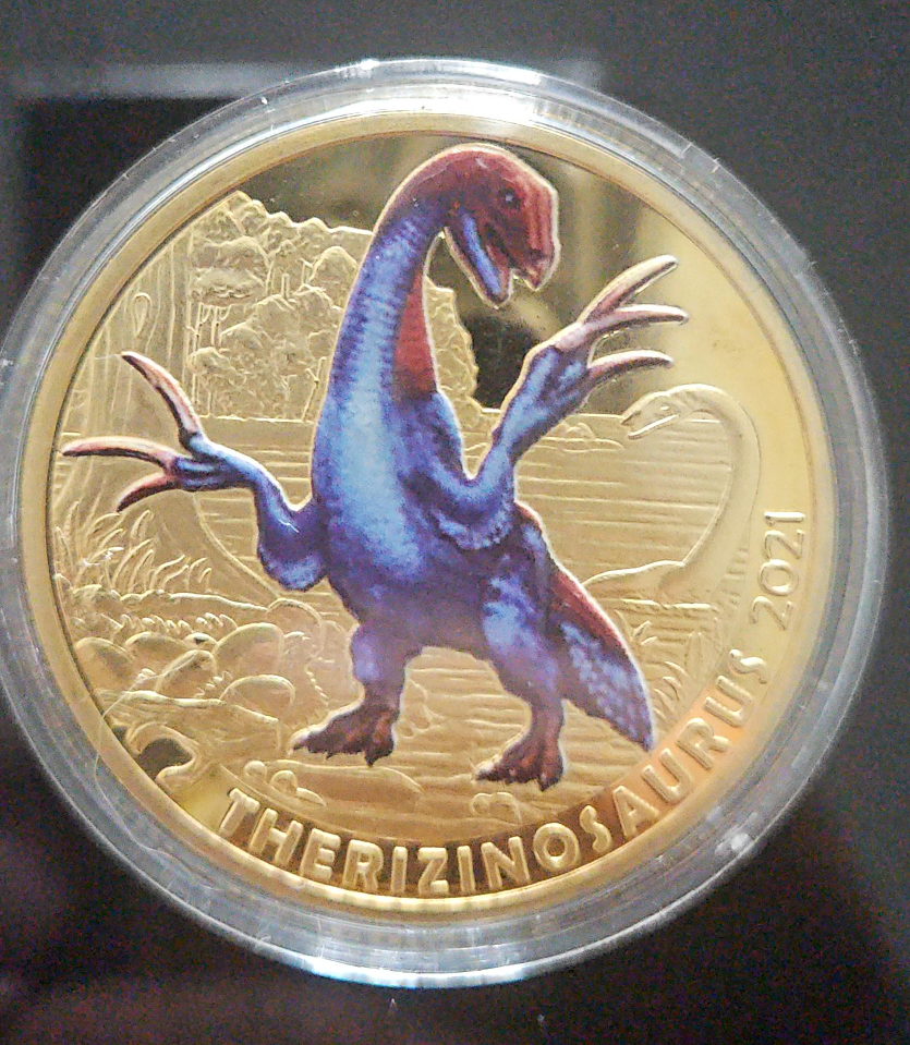 Therizinosaurus 2021 Gold Plated Coin thumbnail