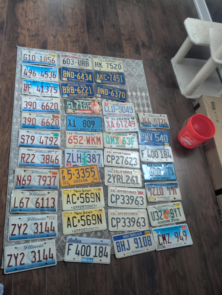 Vintage US State License Plates