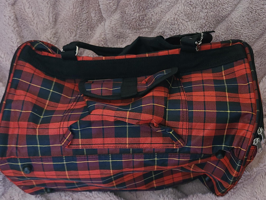BRAND NEW PREFER Red Plaid Pet Carrier thumbnail