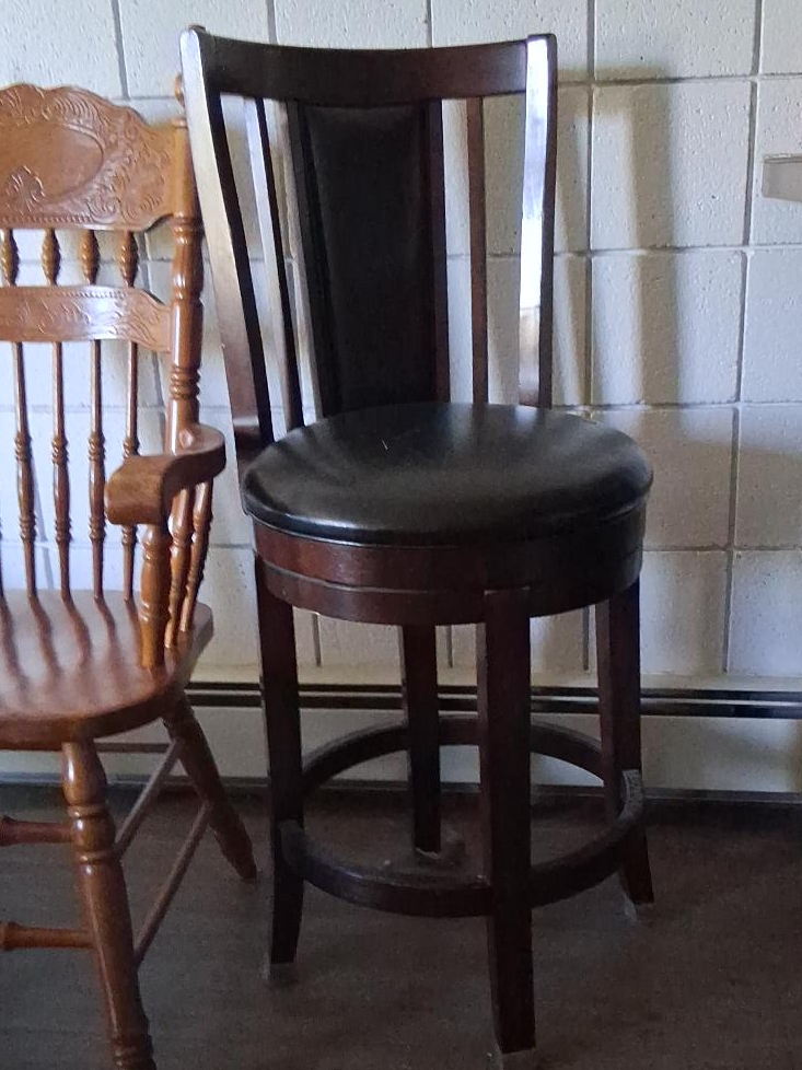 Dark Brown Swivel Bar Stool thumbnail