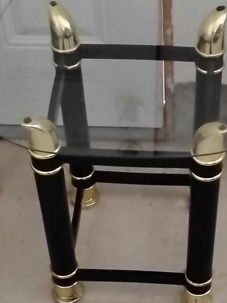 Glass Top End Table - Black & Gold Accent thumbnail