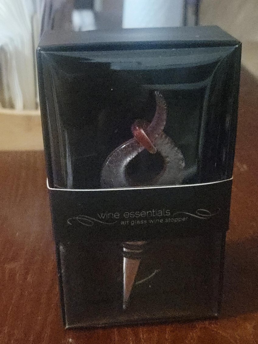 Wine Essentials Art Glass Wine Stopper - New in Box thumbnail