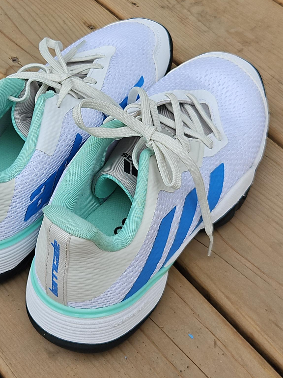Adidas Barricade Tennis Shoes - White/Blue thumbnail