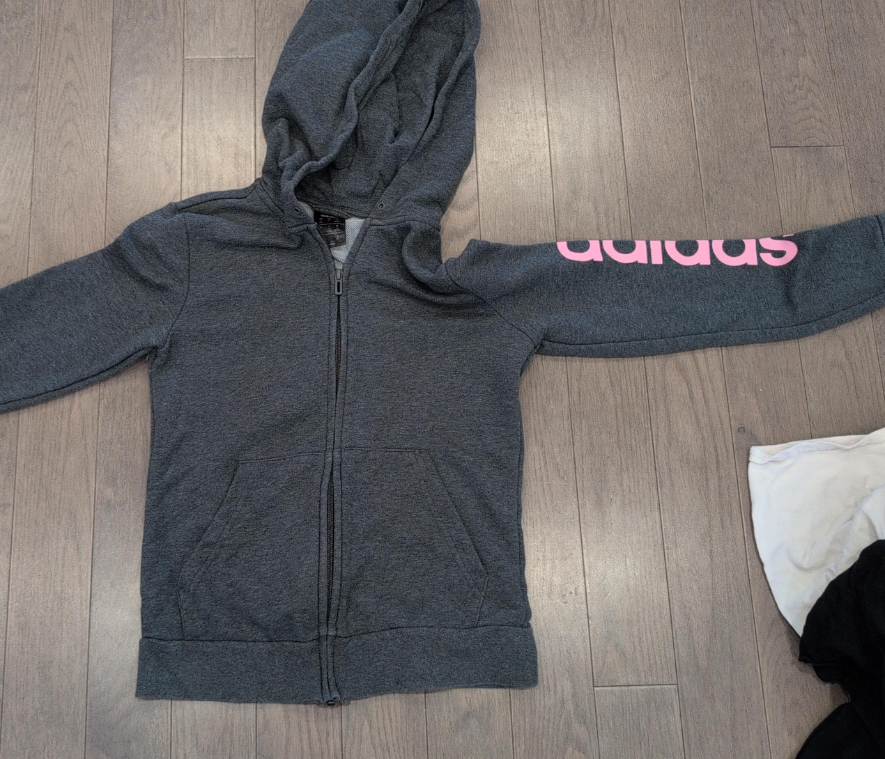 Adidas Grey Full Zip Hoodie thumbnail