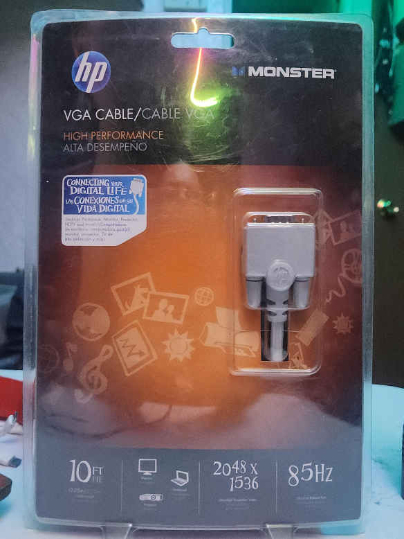 HP VGA Cable 10ft - New in Package