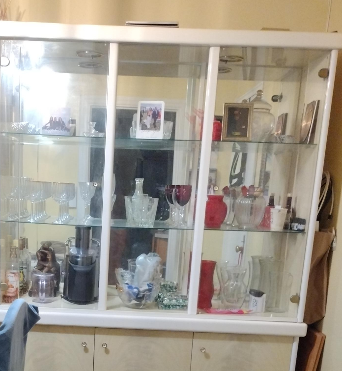 White Glass Display Cabinet