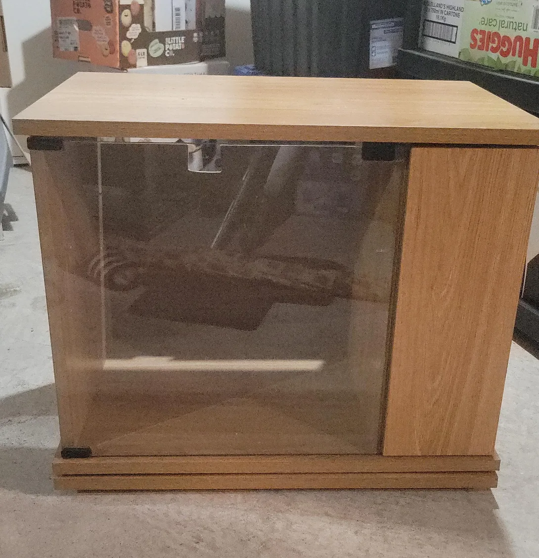 Wooden Cabinet with Glass Door
