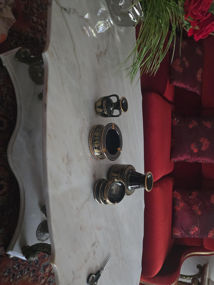 Decorative Black and Gold Vases - Set of 3 thumbnail