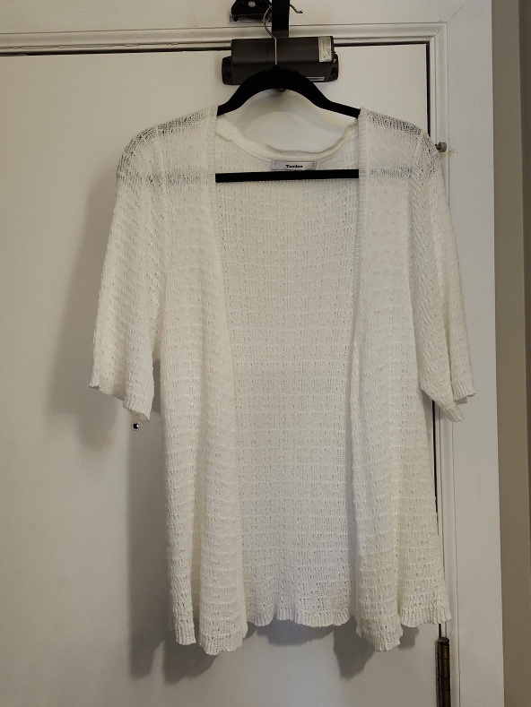 TanJay White Cardigan - Size M thumbnail