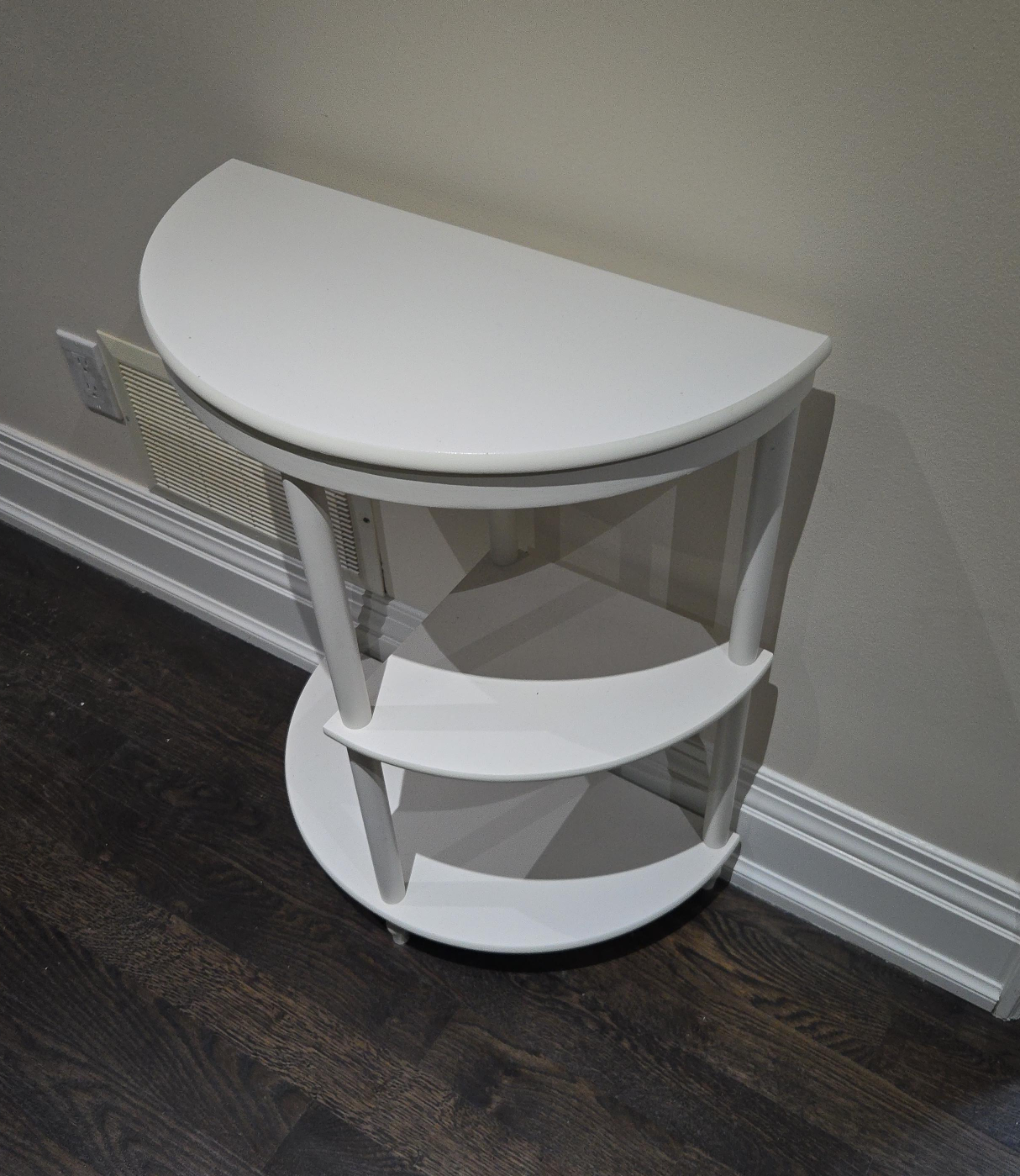 White Half-Moon Console Table thumbnail
