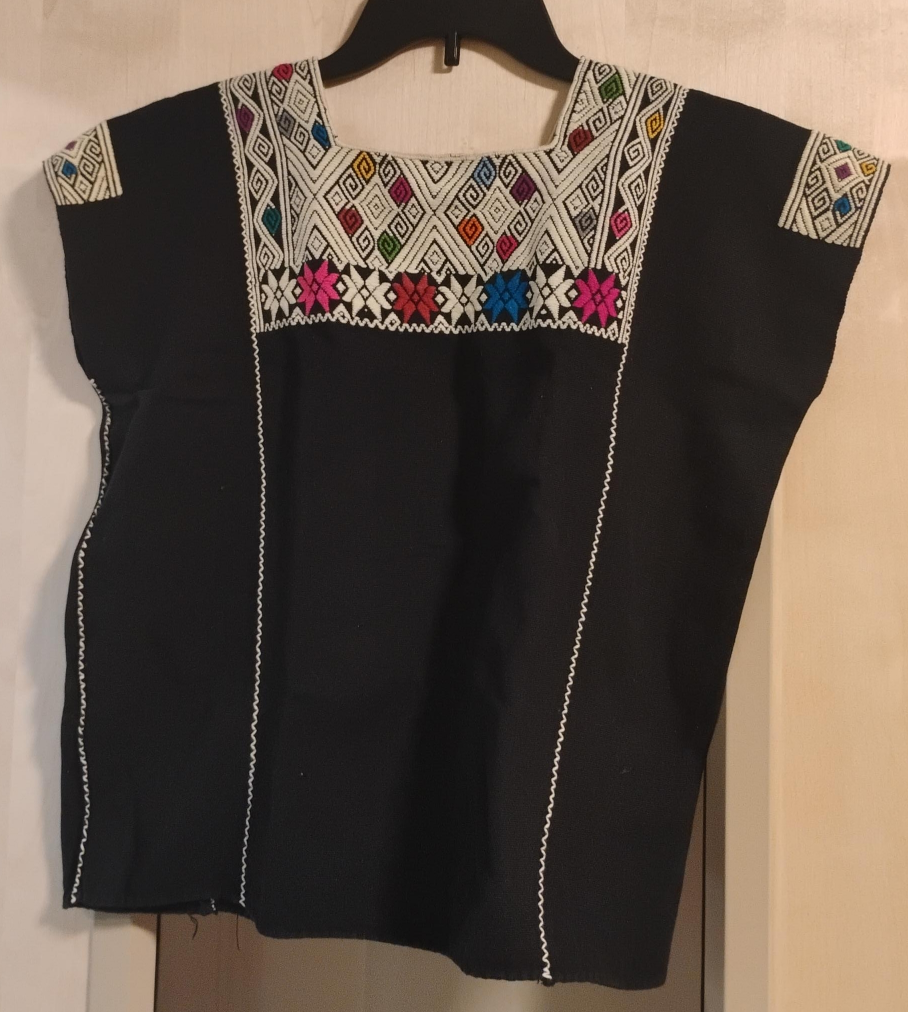 Embroidered Black Blouse
