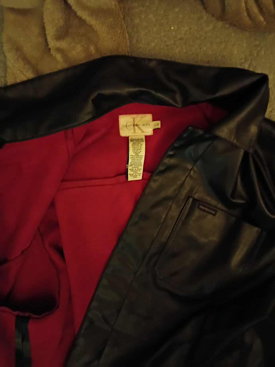 Calvin Klein Jeans Black Jacket - Size Large thumbnail