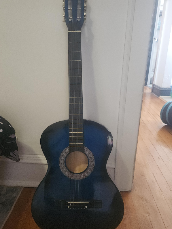 Zeny 38-inch Blue Acoustic Guitar with Case thumbnail
