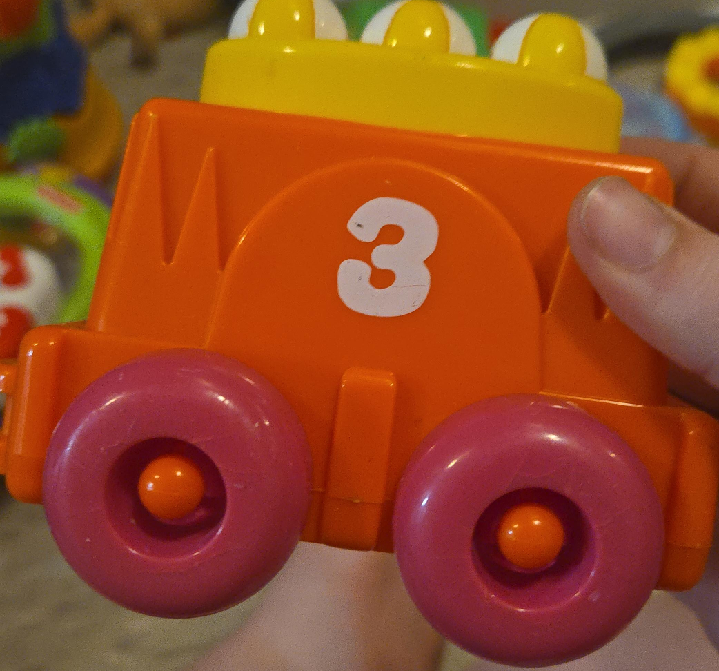 Orange Toy Car with Number 3 thumbnail