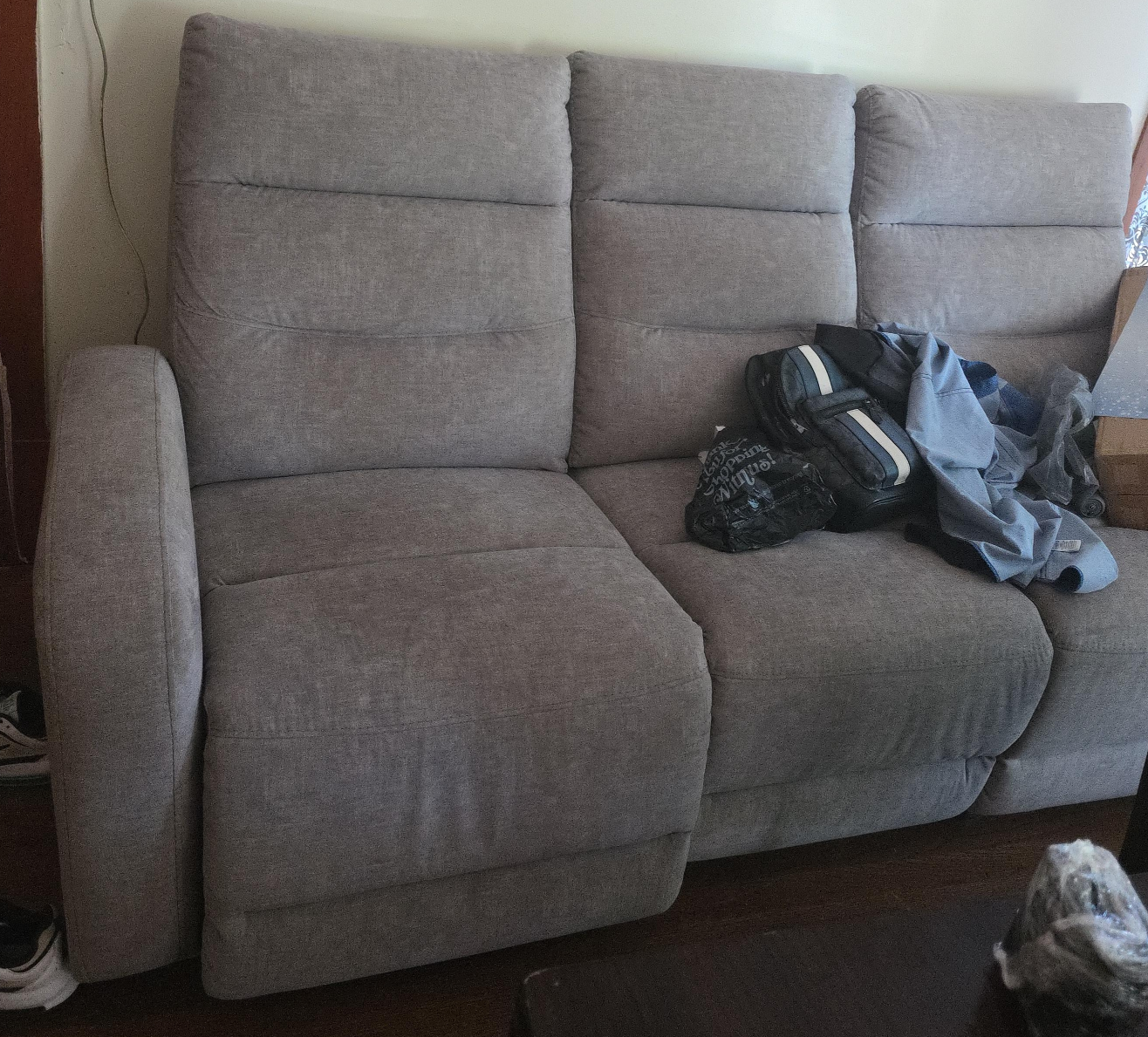 Gray Reclining Sofa thumbnail