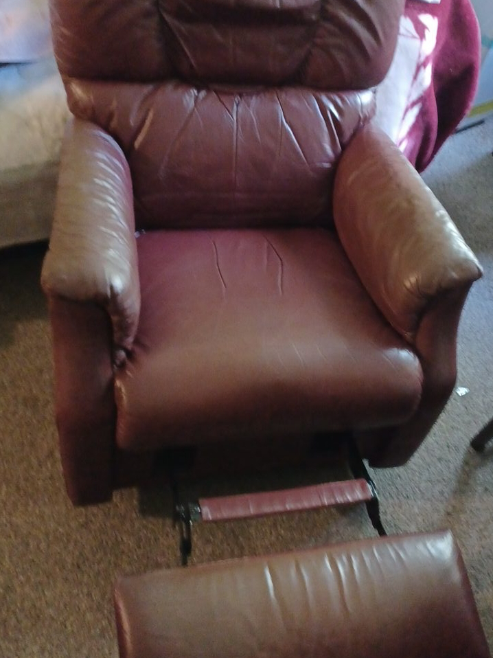 Burgundy Leather Recliner Chair
