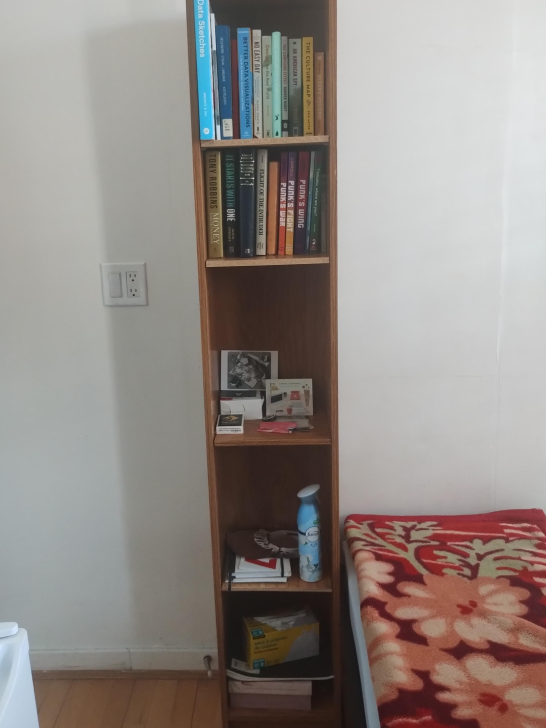 Tall wooden bookshelf thumbnail