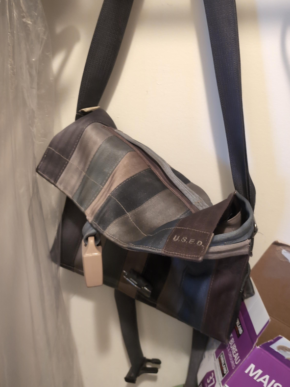 U.S.E.D. Recycled Seatbelt Messenger Bag thumbnail