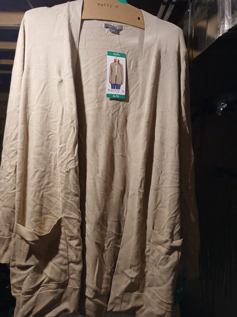 Matty M Beige Cardigan - Size XL/TG thumbnail