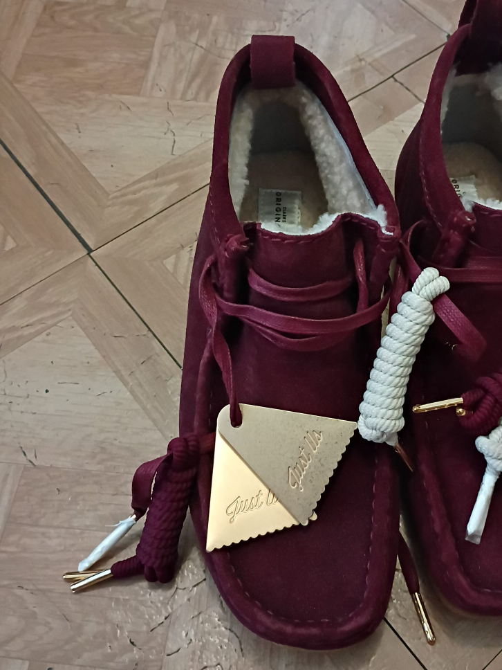 Clarks Originals Burgundy Suede Shoes thumbnail
