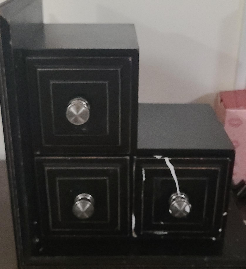 Black Wooden 4-Drawer Storage Unit thumbnail