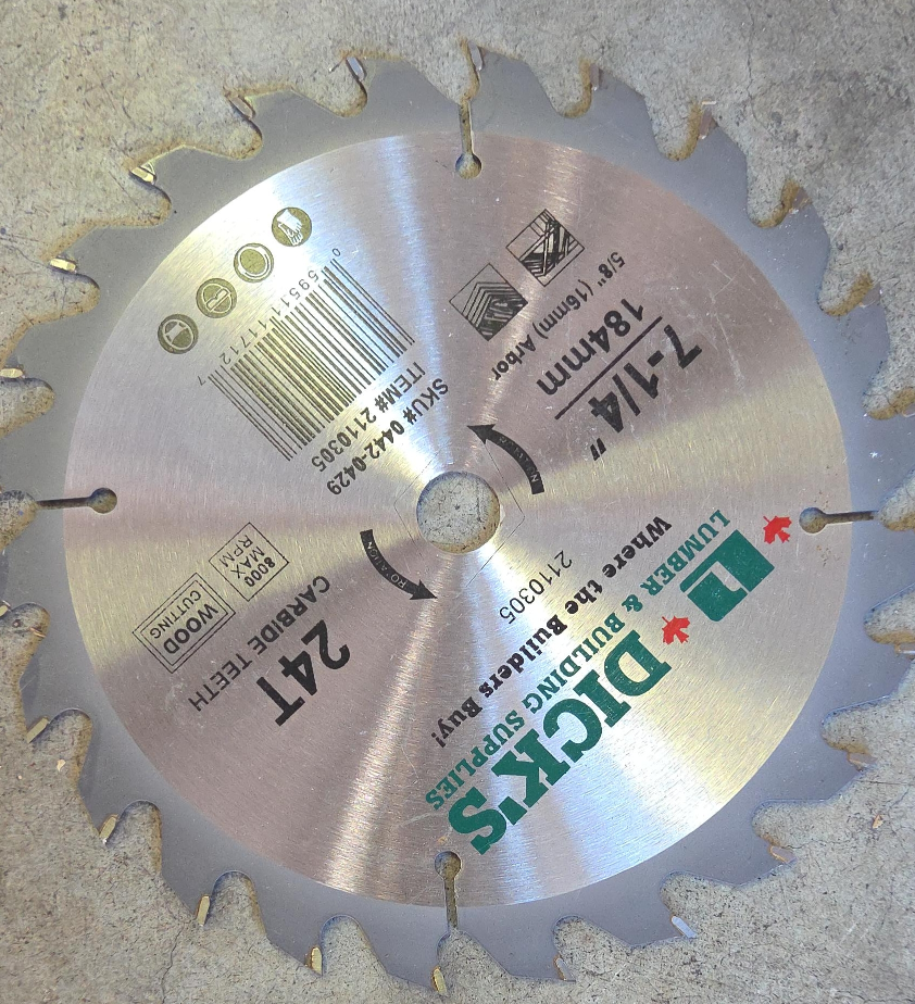 Dick's Lumber 7-1/4" Circular Saw Blade