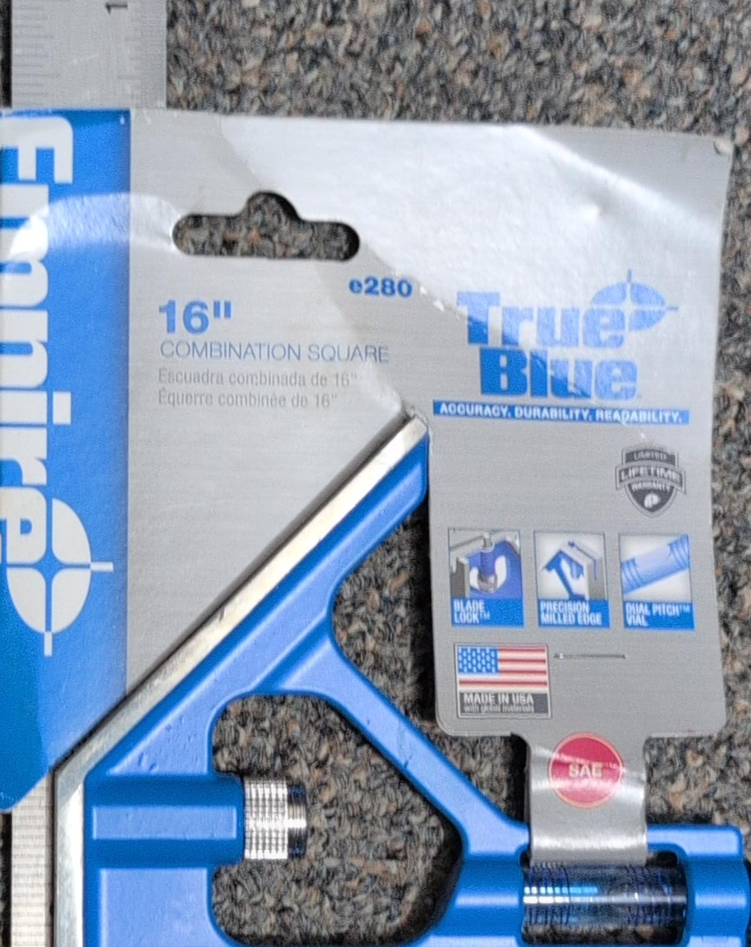 Empire True Blue 16" Combination Square - New thumbnail