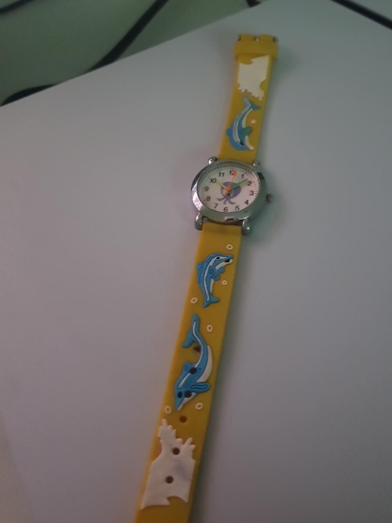 Kids' Yellow Watch with Dolphin Design thumbnail
