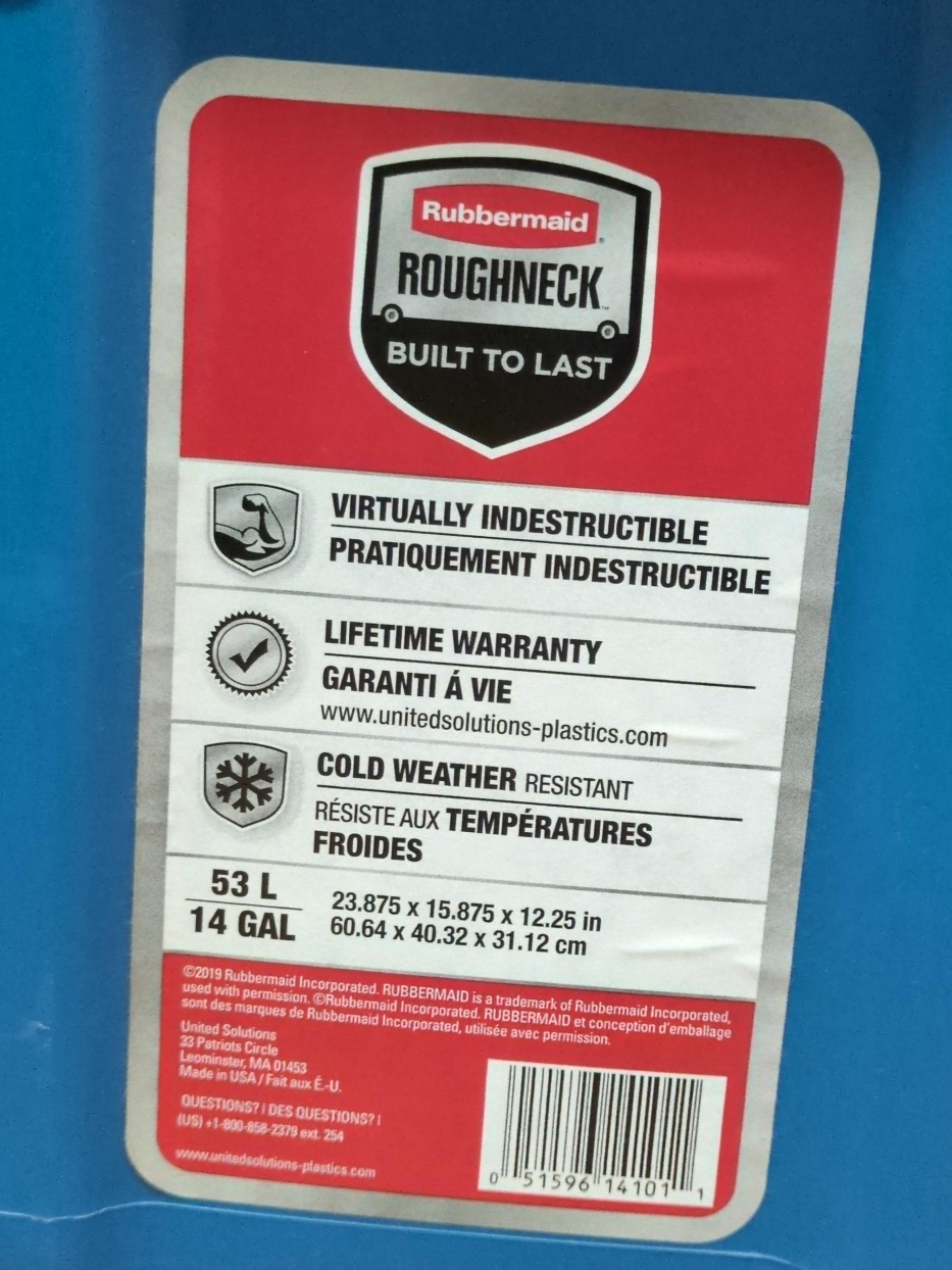 Rubbermaid Roughneck 53L Storage Bin image indicator(2)
