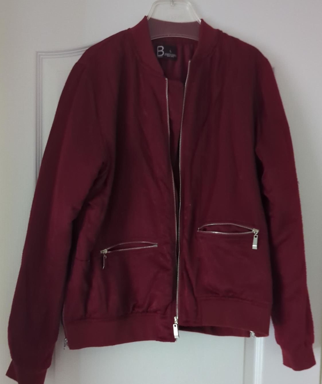 Burgundy Bomber Jacket - Size L thumbnail