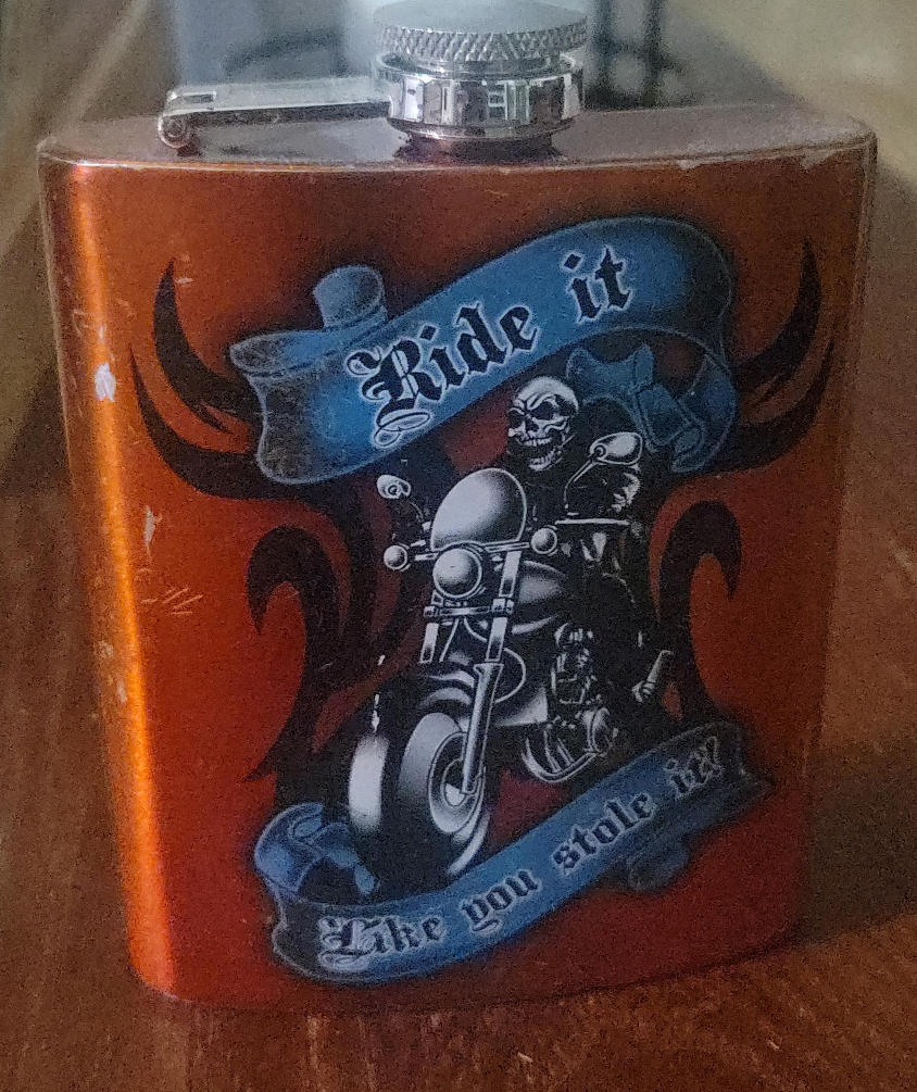 Motorcycle Graphic Flask - Ride It Like You Stole It thumbnail
