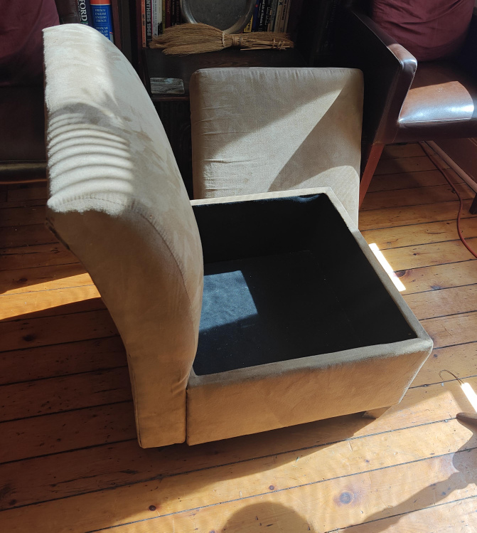 Beige Storage Ottoman thumbnail
