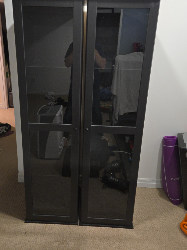 IKEA Bookcase/cabinet set with Glass Doors - Black thumbnail