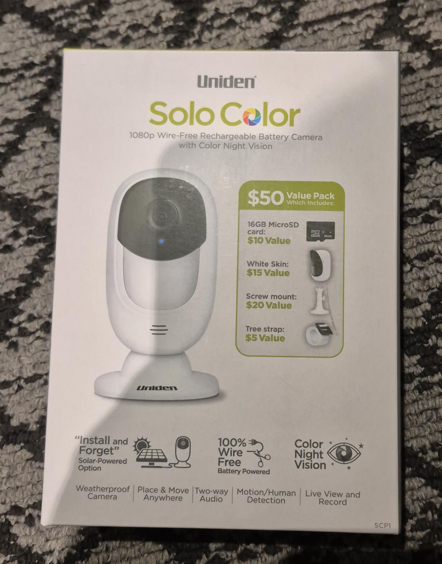 New Uniden Solo Color 1080p Wire-Free Camera thumbnail