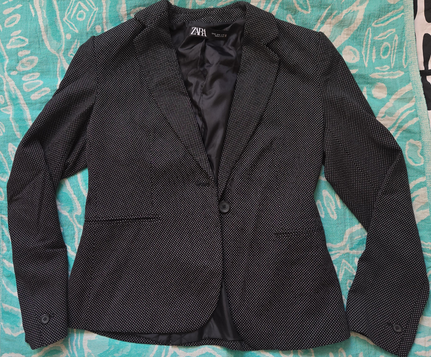 Zara Black & White Polka Dot Blazer thumbnail