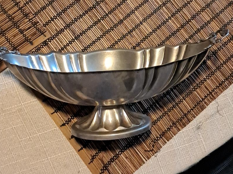 Vintage Silver Metal Centerpiece Bowl thumbnail