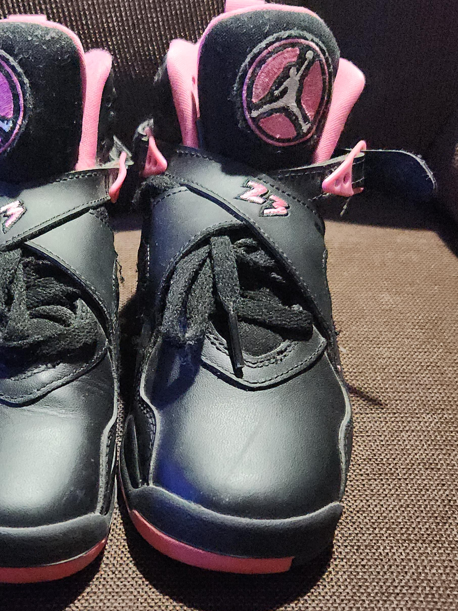 Air Jordan 8 Retro Toddler Shoes - Black/Pink thumbnail