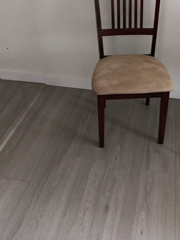 Wooden Chair with Beige Cushion thumbnail
