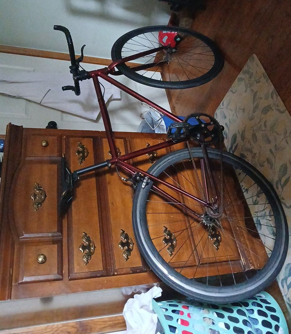 Custom Fixed Gear Bike - Burgundy