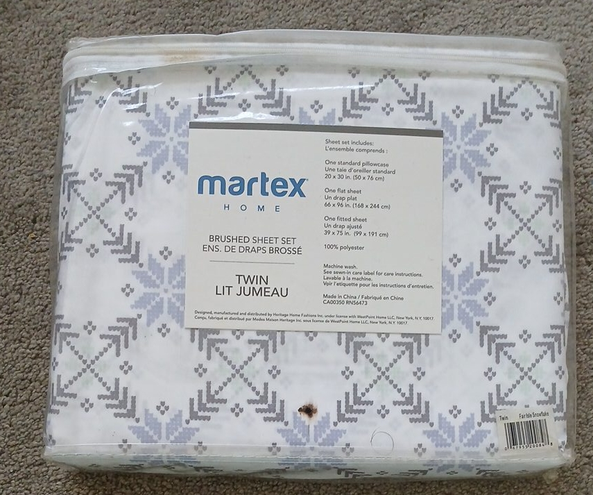 Martex Home Twin Brushed Sheet Set - New thumbnail