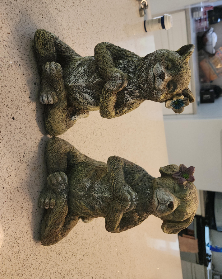 Cat and Dog Sleeping Statue Set thumbnail