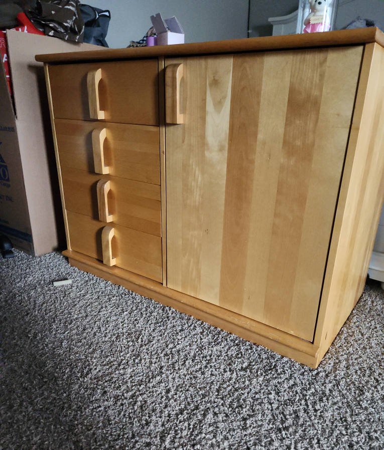 Wooden Cabinet with Drawers & Door thumbnail
