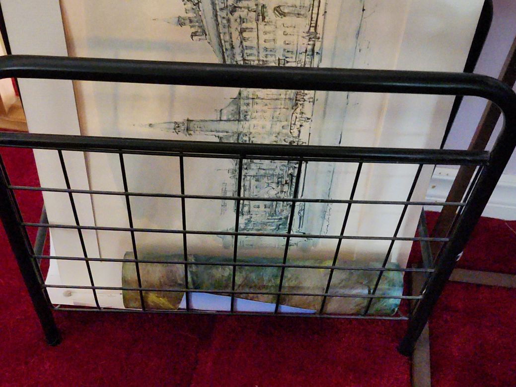 Black Metal Magazine Rack