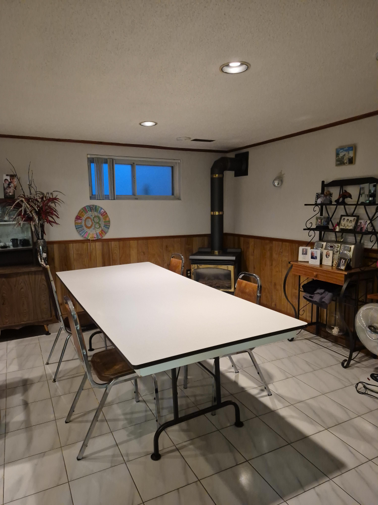 Folding Table - White Top, Black Legs