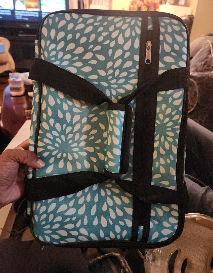 Teal & White Patterned Carrying Case thumbnail