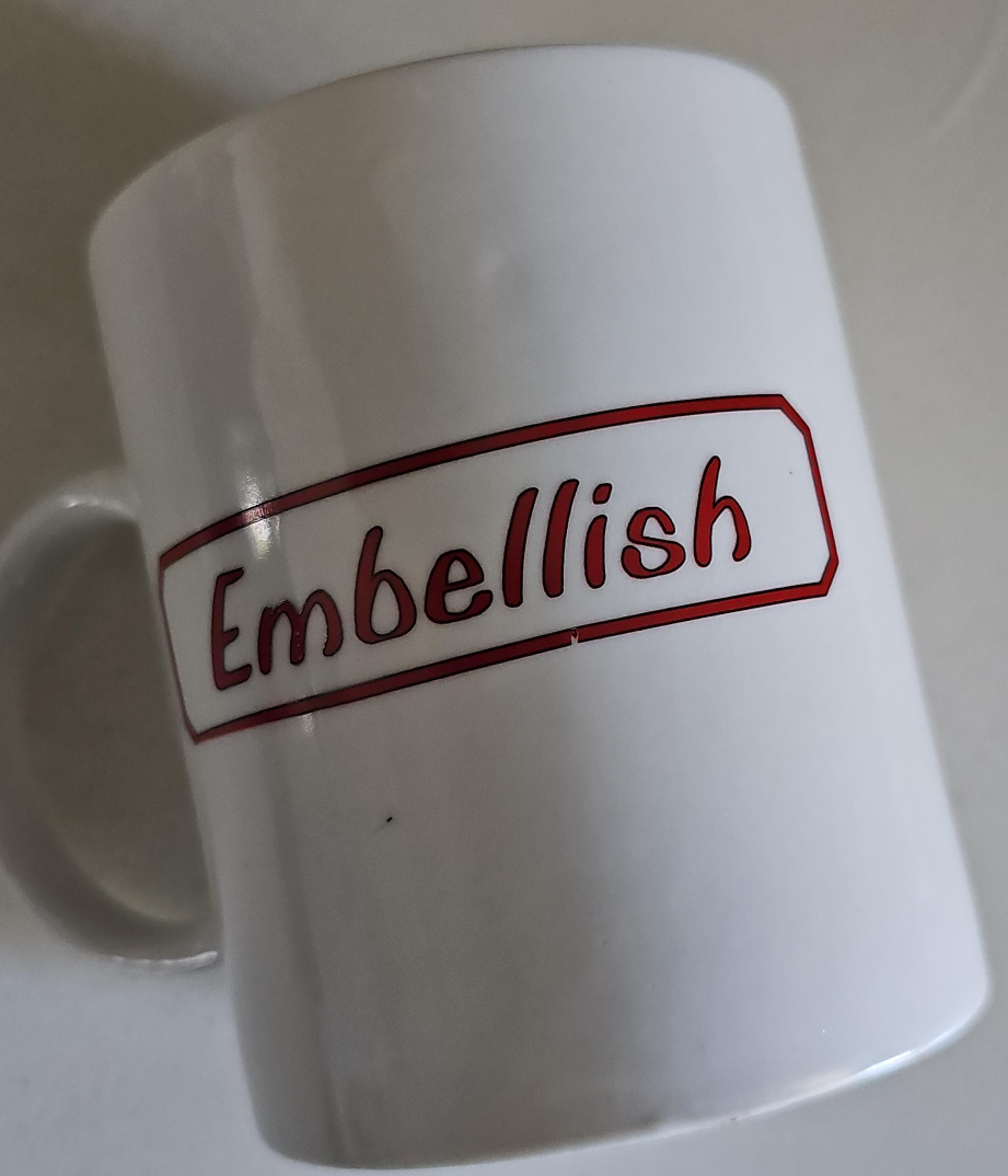 Pack of  4 white Embellish White Mugs