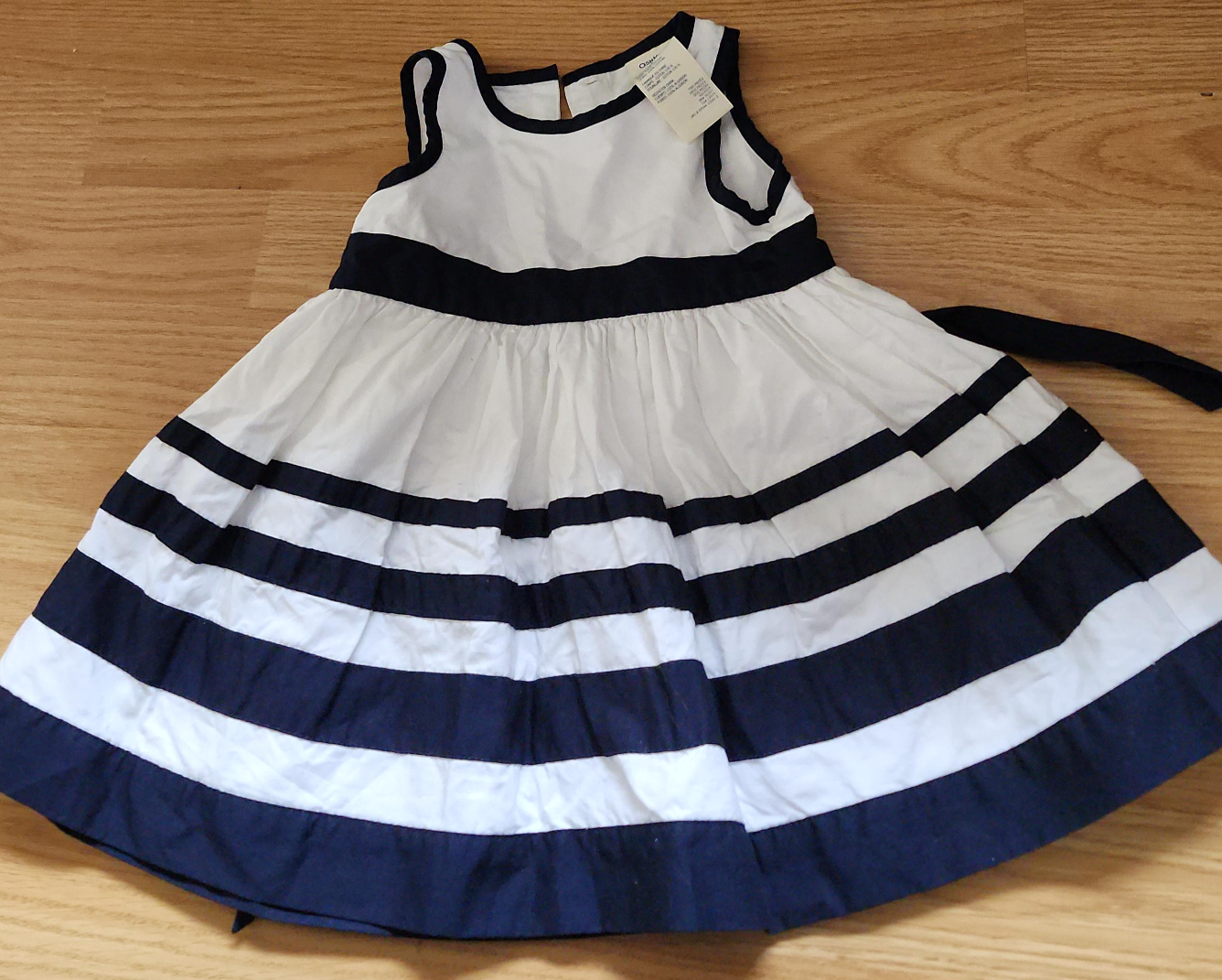 Oshkosh navy blue and white dress