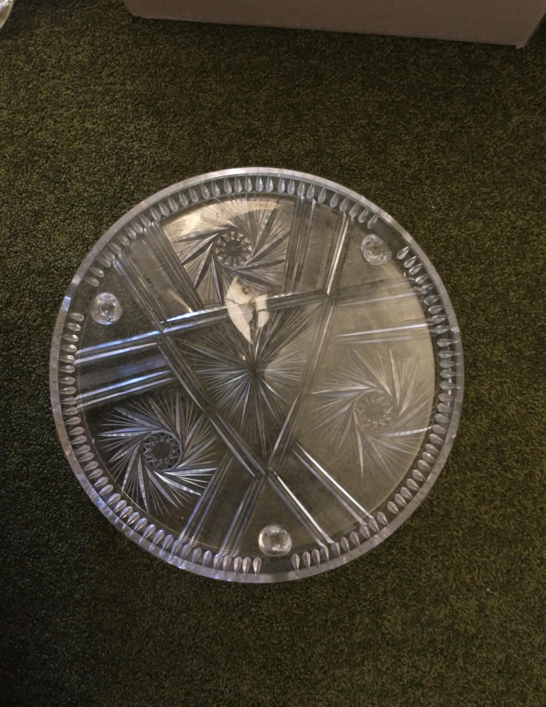 Vintage Clear Glass Footed Cake Stand image indicator(1)