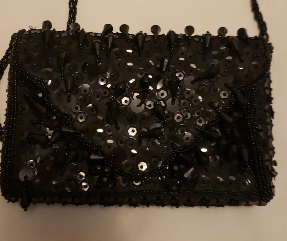 Black Beaded Evening Bag