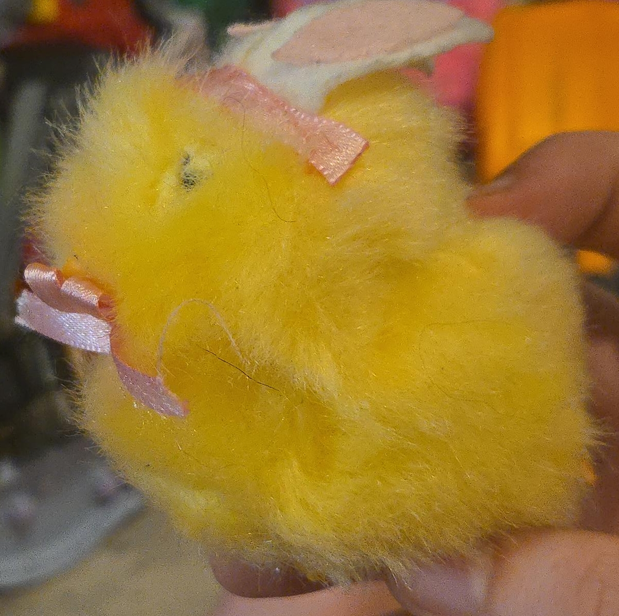 Yellow Plush Bunny with Pink Bow thumbnail